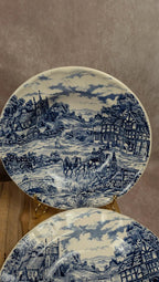 Lot de 6 assiettes creuses Castellania bleu vintage