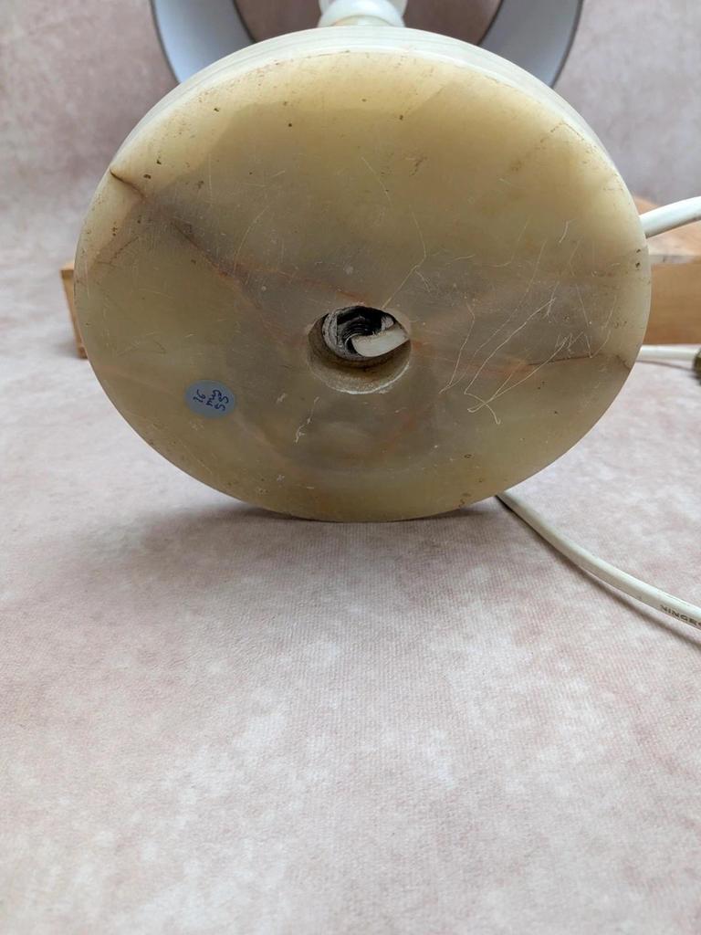 Pied de lampe vintage en onyx et laiton