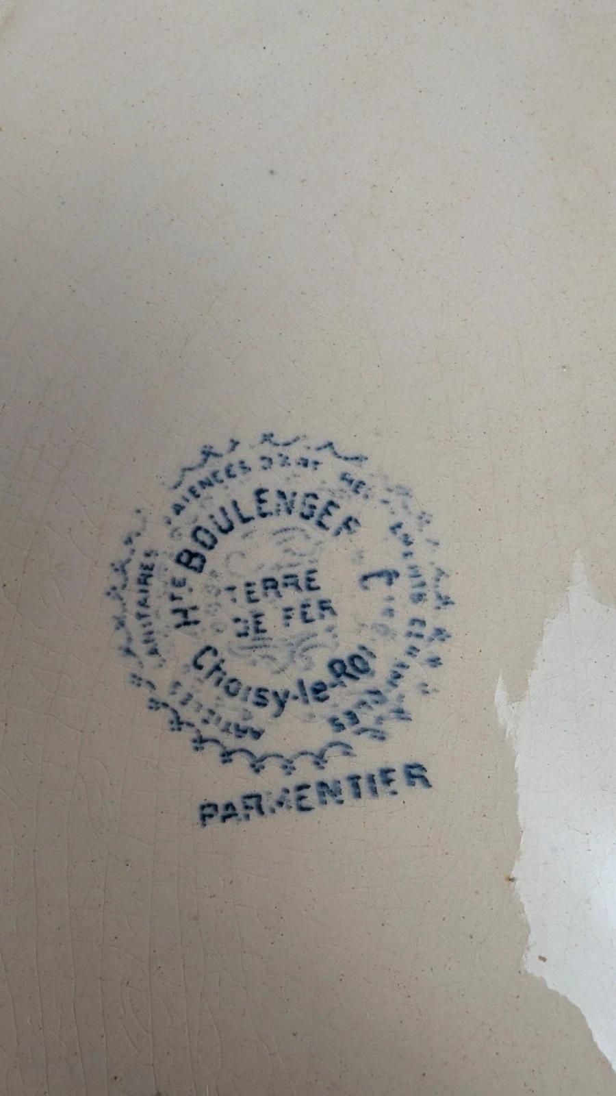 Grand plat ancien Hte Boulenger Choisy-le-roi – modèle Parmentier