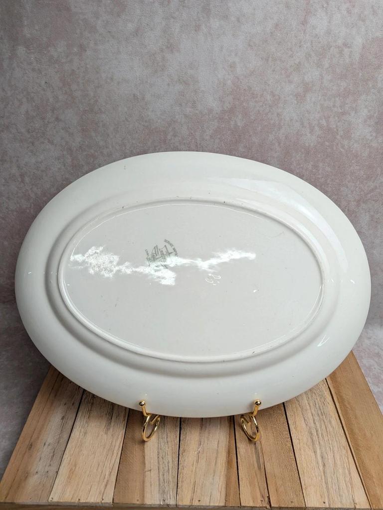 Grand plat ovale Terre de fer Creil et Montereau Labrador – Service Napoléon Ier