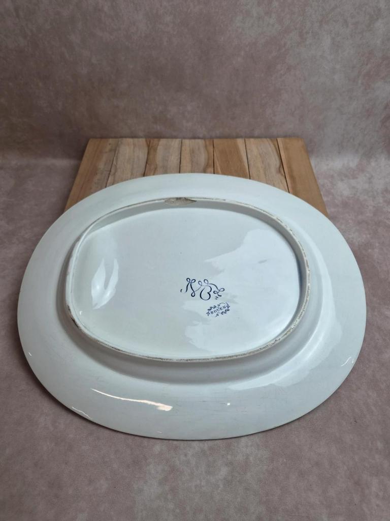 Grand plat à asperges, terre de fer, Jules Vieillard Bordeaux – Modèle Rouen – Xixe siècle