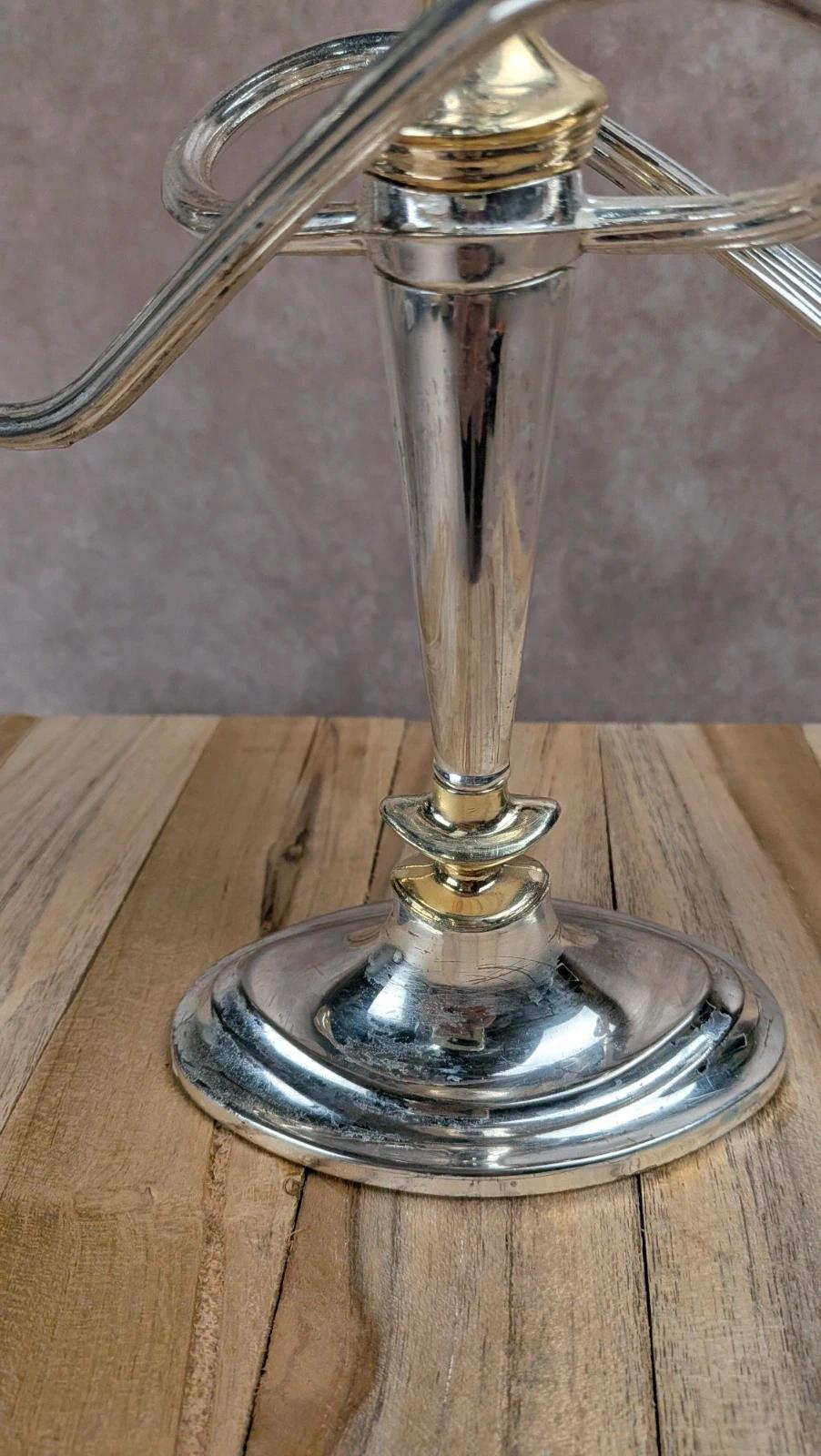 Chandelier vintage en métal argenté