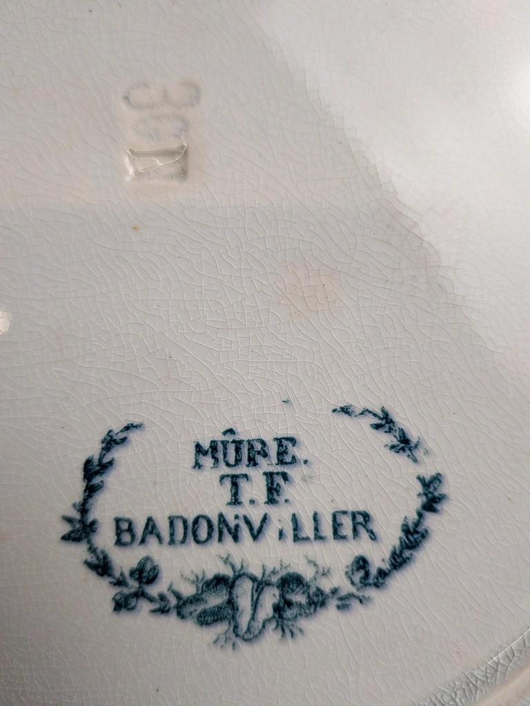 Assiette terre de fer Badonviller modèle Mûre – décor bleu