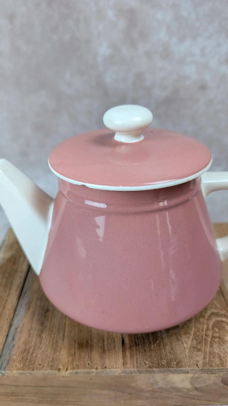 Théière vintage Villeroy & Boch Salam France rose poudré