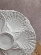 Assiette à huîtres / coquillages Sarreguemines – Faïence blanche vintage