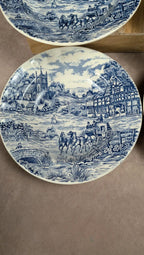Lot de 6 assiettes creuses Castellania bleu vintage