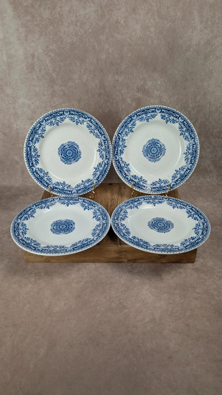 4 Assiettes anciennes Luneville – Modèle Mazarin