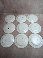 Lot de 9 assiettes anciennes en terre de fer – Opaque de Bordeaux – décor floral peint main