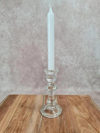 Bougeoir ancien en cristal facetté – Xxᵉ siècle