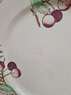 Lot de 6 assiettes plates Boch La Louvière Belgique modèle 2460 décor cerises polychrome