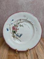 Assiette ancienne en terre de fer Sarreguemines modèle Papillon