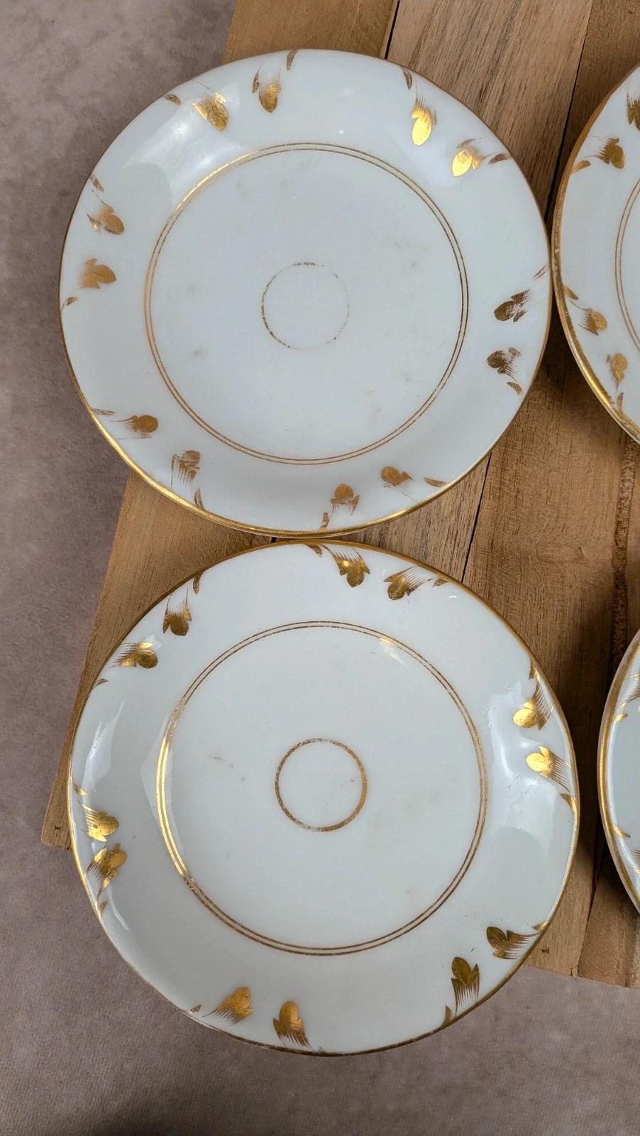 Lot de 6 tasses anciennes Vieux Paris et leurs 6 soucoupes dorées