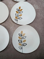 Lot de 12 assiettes plates vintage Niderviller – années 70 – style Capron Vallauris