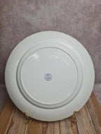 Grand plat rond ancien Jules Vieillard Bordeaux – décor mauve – faïence ancienne 💜