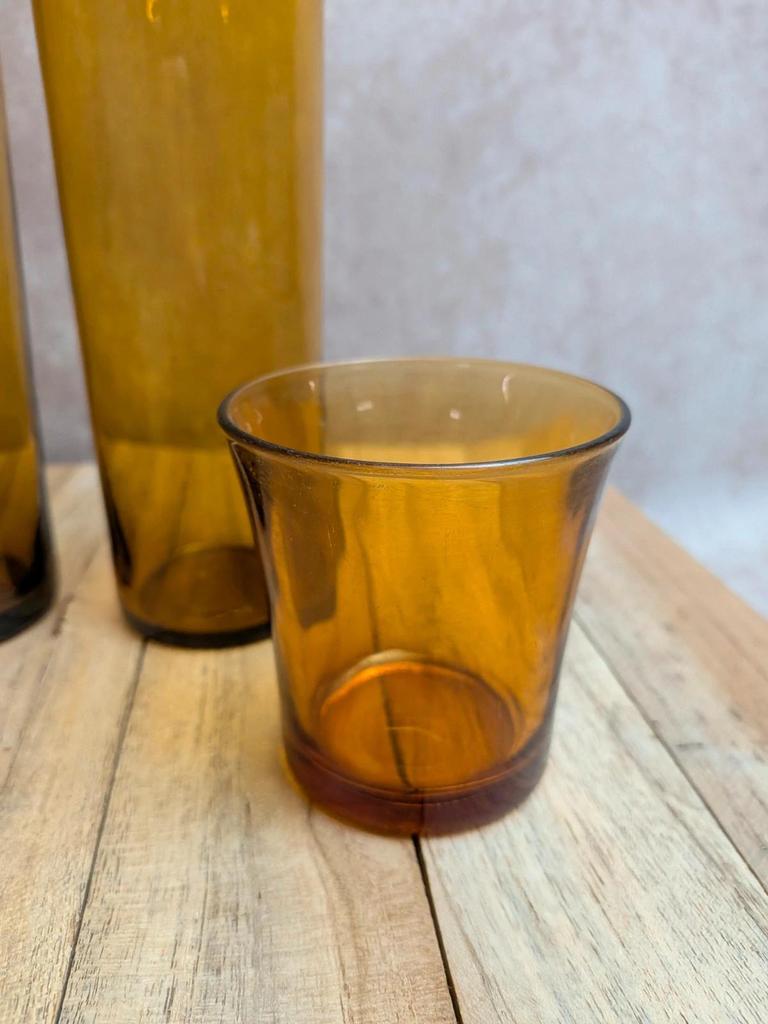 Lot de 4 verres ambrés vintage – Duralex