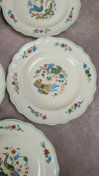 Lot de 5 assiettes creuses Salins décor oiseaux