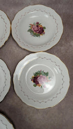 Lot de 7 assiettes creuses anciennes L’amandinoise – Faïence florale