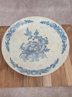 Compotier ancien sur pied – Faïence bleue – Au Lion de Faïence, 90 rue de Rivoli, Paris