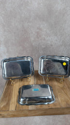 Lot de 3 petits plats en inox