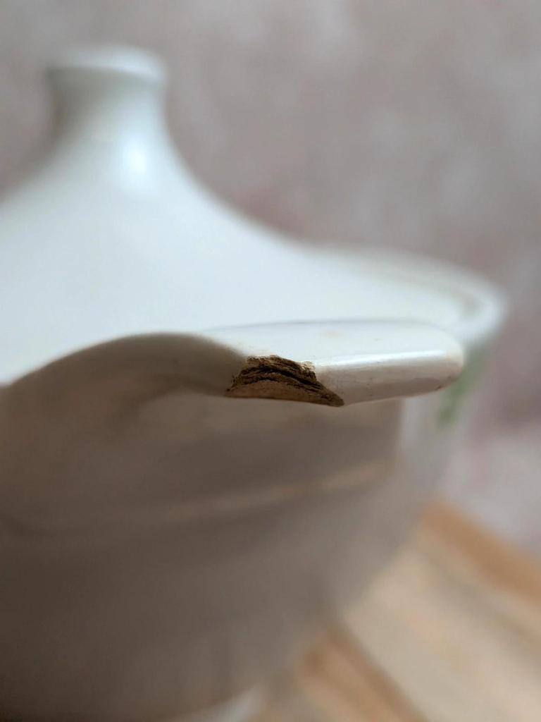 Soupière ancienne en terre de fer Digoin Sarreguemines – Modèle Poupette – Vintage