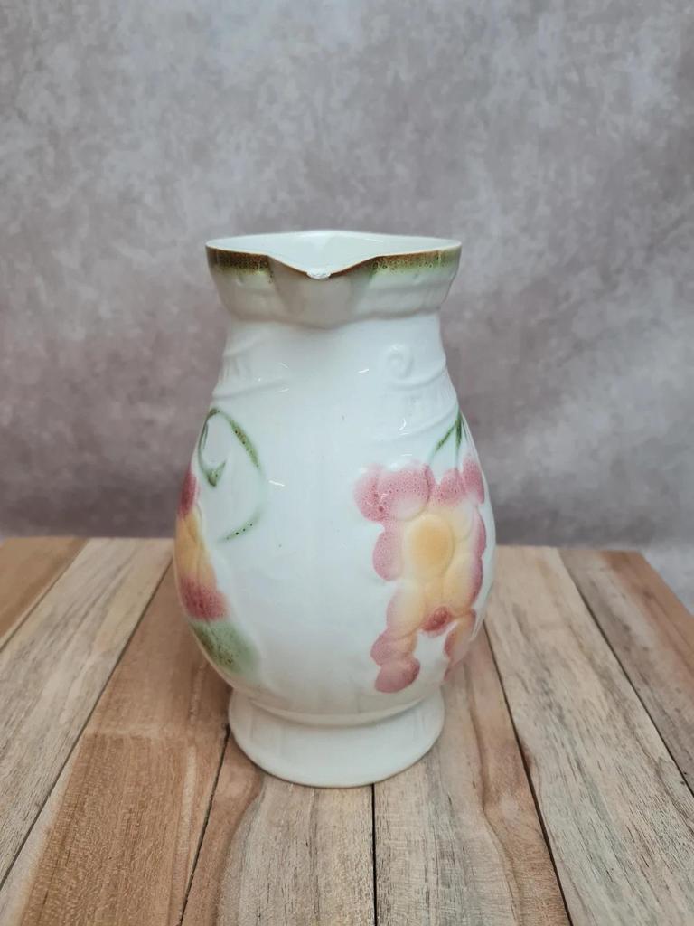 Pichet Sarreguemines barbotine décor floral 🌸