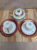 Service café Limoges porcelaine dorée