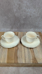 Lot de 2 tasses et 2 soucoupes anciennes Sarreguemines