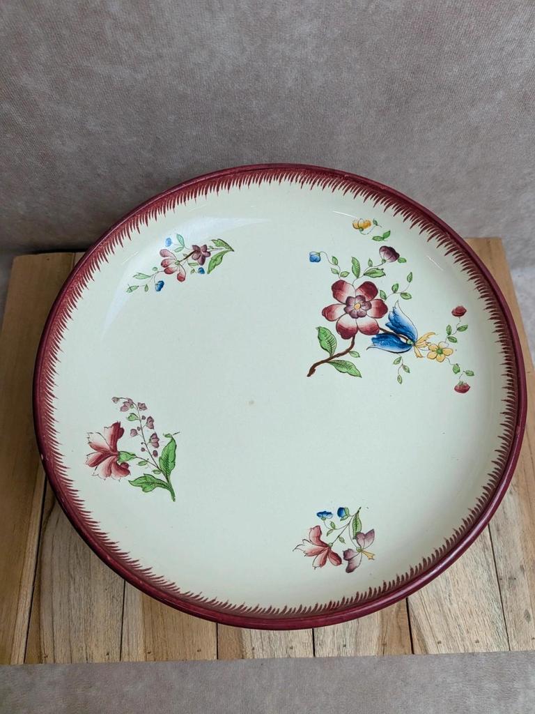 Compotier ancien Sarreguemines – modèle Strasbourg – décor floral