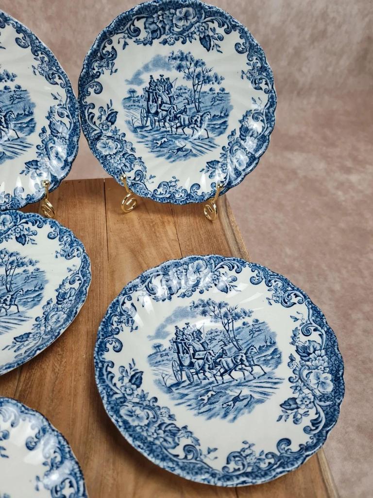 Lot de 7 sous-tasses Johnson Bros Coaching Scenes 🐎💙