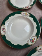 7 assiettes creuses Digoin Sarreguemines Champagne – Porcelaine opaque – Terre de fer vintage