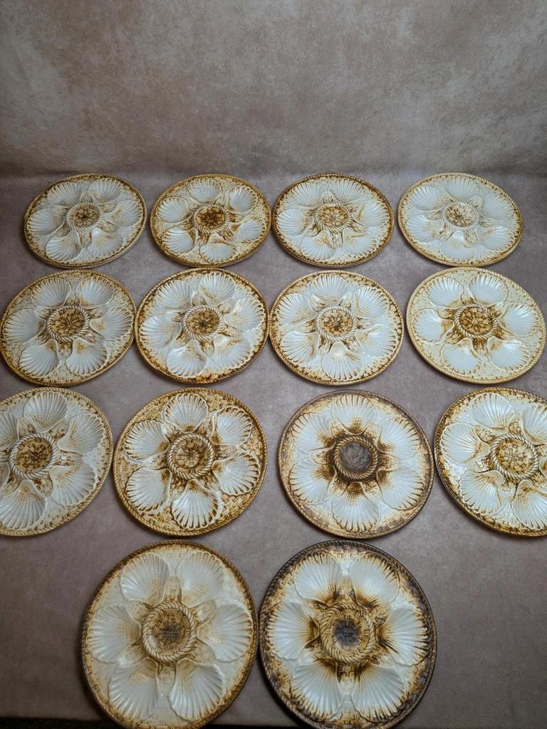 Service à huîtres coquillages vintage Longchamp