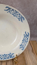Assiette creuse ancienne en terre de fer Digoin Sarreguemines modèle Jacques – décor bleu