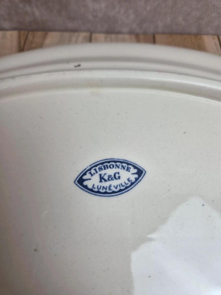 Grand plat ovale K&g Lunéville modèle Lisbonne ancien 41,5 cm