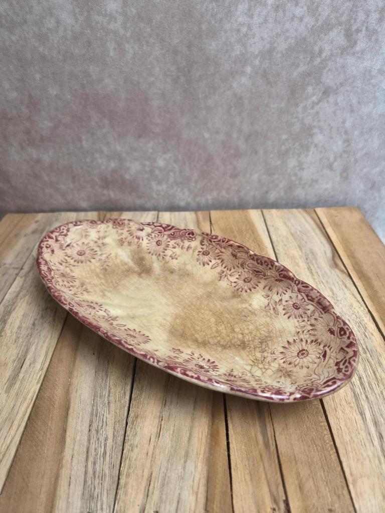 Rare ravier terre de fer Lebacqz & Bouchart – Lucerne rouge