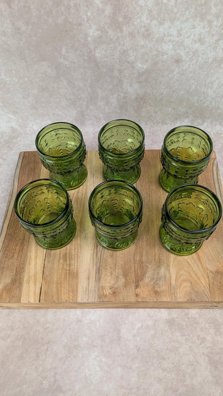 Service à orangeade/citronnade vintage carafe 6 verres verts Italie