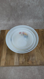 Lot de 3 saladiers vintage Arcopal – motif fleurs des champs