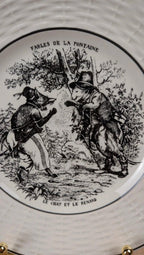 Assiette Sarreguemines Fables de La Fontaine, Le Chat