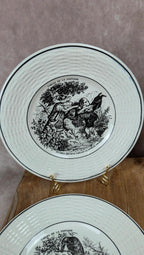 6 assiettes à dessert – Fables de La Fontaine Digoin Sarreguemines