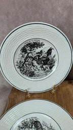 6 assiettes à dessert – Fables de La Fontaine Digoin Sarreguemines