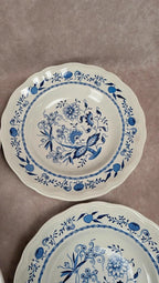 Lot de 5 assiettes creuses Lunéville décor bleu traditionnel