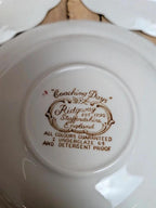 Lot de 3 soucoupes anciennes Staffordshire Coaching Days Ridgway