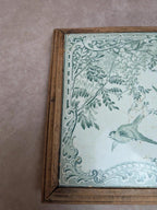 Dessous de plat ancien Terre de Fer Creil et Montereau décor oiseaux