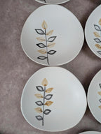 Lot de 11 assiettes à dessert vintage Niderviller – années 70 – style Capron Vallauris