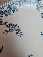 Compotier Terre de Fer Hbcm Choisy-le-roi modèle Louis Xvi décor oiseaux 💙
