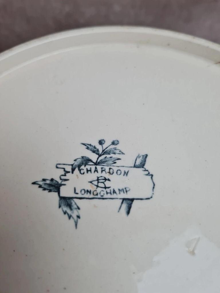 Grand saladier / bassine Longchamp modèle Chardon – décor oiseaux terre de fer 🐦🌿