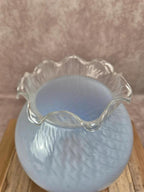 Abat-jour vintage verre opalin bleu clair – verre laiteux texturé