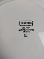 Lot de 9 assiettes plates en terre de fer Digoin Sarreguemines – Modèle Poupette – Vintage