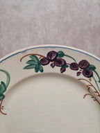 Assiette Gien ancienne décor floral violet 💜 terre de fer style campagne