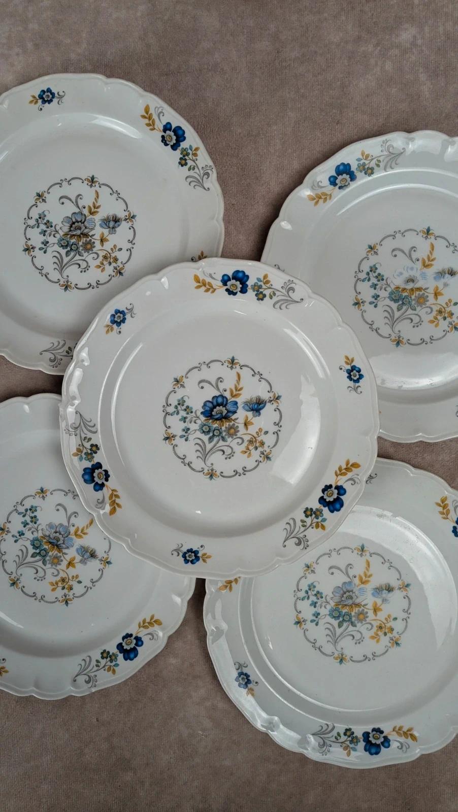 Lot de 5 assiettes à dessert anciennes Limoges U.l.i.m