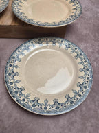 Lot de 6 assiettes plates anciennes Gien – Terre de Fer – modèle Bengale